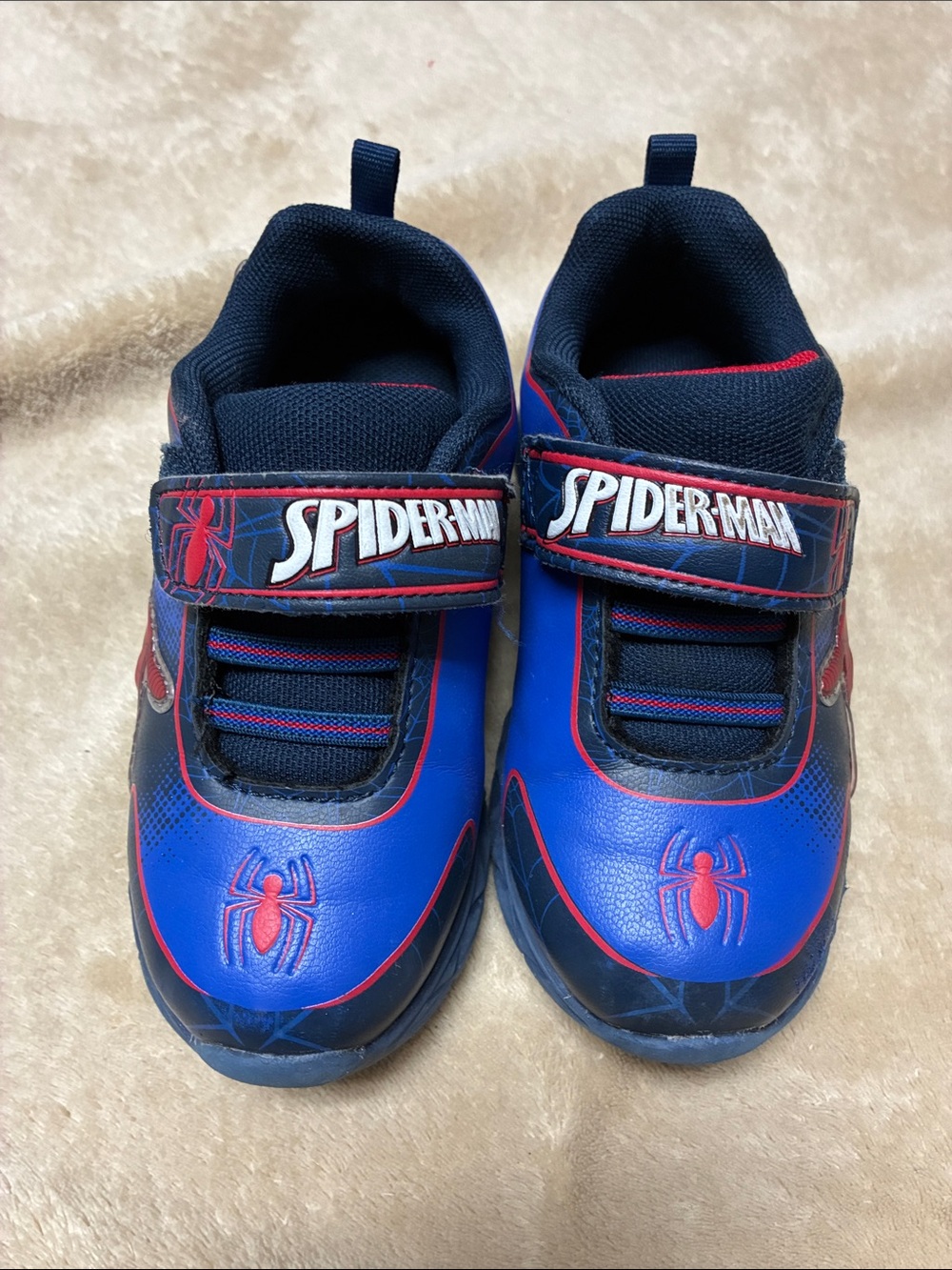Spiderman Boys Velcro Sneakers in Blue and Red